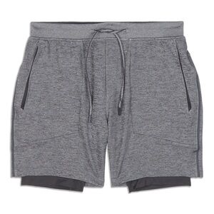 Lululemon T.H.E. Short // Men’s large // grey - lined // 7” - running & yoga